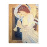 Christmas Angel Postcards Burne-Jones Gold White