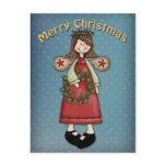 Christmas Angel with wreath Post Cards