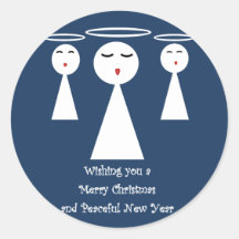 Christmas Angels Round Stickers