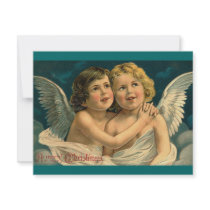 Christmas Angels - Vintage Art Invitation