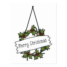 Christmas Angels · Wreath Post Card