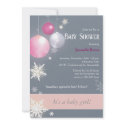 Christmas Baby Girl Baby Shower Invitations