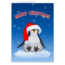 Christmas Baby Penguin Greeting Cards