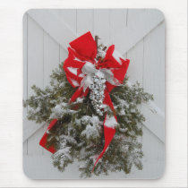 Christmas Barn Wreath Mousepads