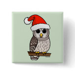 Christmas Barred Owl Santa Buttons