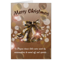 Christmas Bell (Brown) Greeting Card