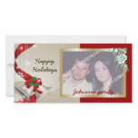 Christmas Bells And Ribbons Photo Card