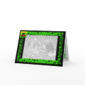 "Christmas Bells In Green" Card -Customisable