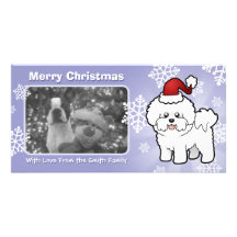 Christmas Bichon Frise Photo Greeting Card