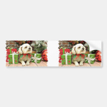 Christmas - BichonFrise - Woody Bumper Stickers