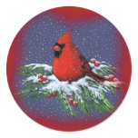 CHRISTMAS BIRD: CARDINAL: ART stickers