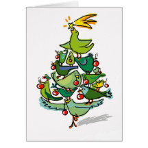 christmas birds greeting cards