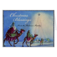 Christmas Blessings Star Personalised Cards
