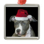 Christmas blue pitbull puppy ornament