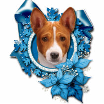 Christmas - Blue Snowflake - Basenji Photo Cut Outs