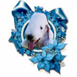 Christmas - Blue Snowflake - Bedlington Terrier photo sculptures