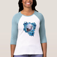 Christmas - Blue Snowflake - Bedlington Terrier Tshirt
