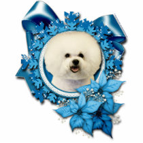 Christmas - Blue Snowflake - Bichon Frise Photo Cutout