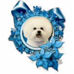 Christmas - Blue Snowflake - Bichon Frise photo sculptures