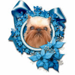 Christmas - Blue Snowflake - Brussels Griffon photo sculptures