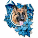 Christmas - Blue Snowflake -German Shepherd Chance photo sculptures