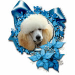 Christmas - Blue Snowflake - Poodle - Apricot photo sculptures