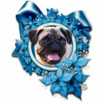 Christmas - Blue Snowflake - Pug photo sculptures