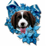 Christmas - Blue Snowflake - Springer Spaniel photo sculptures