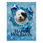 Christmas - Blue Snowflake - Tibetan Terrier Post Card