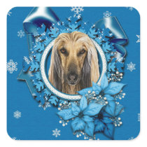 Christmas - Blue Snowflakes - Afghan Stickers