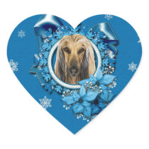 Christmas - Blue Snowflakes - Afghan Sticker