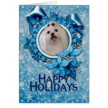 Christmas - Blue Snowflakes - Maltese Card