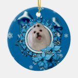 Christmas - Blue Snowflakes - Maltese Christmas Ornaments