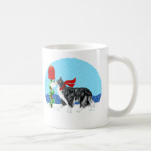 Christmas Border Collie Mail Mugs