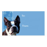 Christmas Boston terrier gift tags business cards