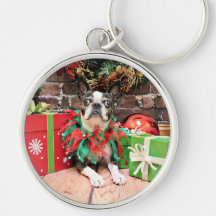 Christmas - Boston Terrier - Natty Keychain