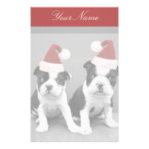 Christmas Boston Terriers stationary Stationery Design