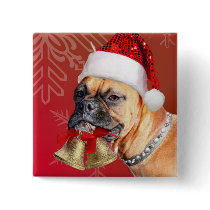 Christmas Boxer dog Pins