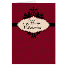 Christmas Brocade Red Card