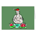 Christmas Buddha drawing Greeting Card