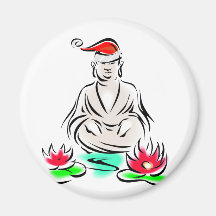 Christmas Buddha drawing Magnet