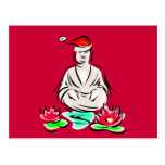 Christmas Buddha drawing Post Cards