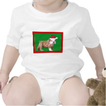Christmas Bulldog puppy Bodysuits