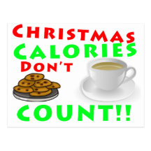 Christmas Calories Don't Count Humour Funny Postcard