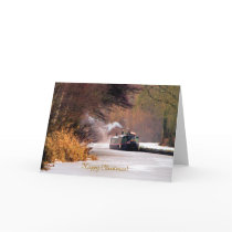 CHRISTMAS CANAL BOATS UK GREETING CARDS