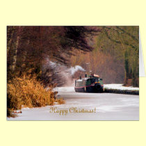 CHRISTMAS CANAL BOATS UK cards