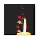 Christmas Candle against Xmas Tree Stars Magnet