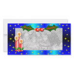 Christmas Candles & Holly Customised Photo Card