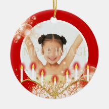 Christmas candles photo personalise ornament