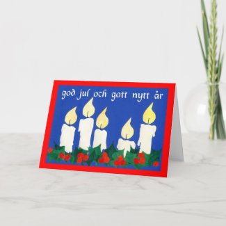 Christmas Candles with Swedish Greeting card